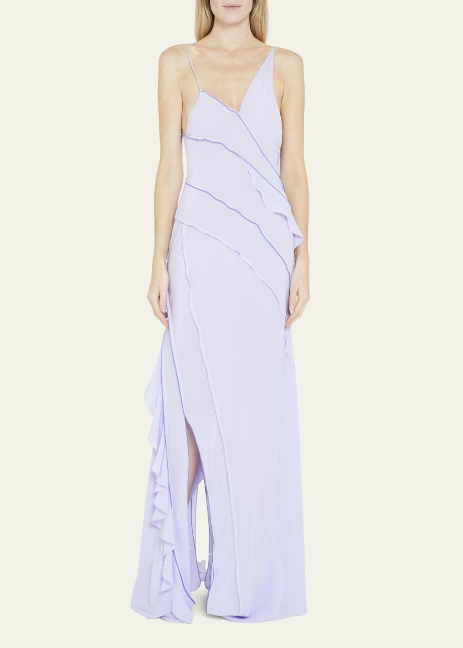 Victoria beckham shop asymmetric ruffle dress