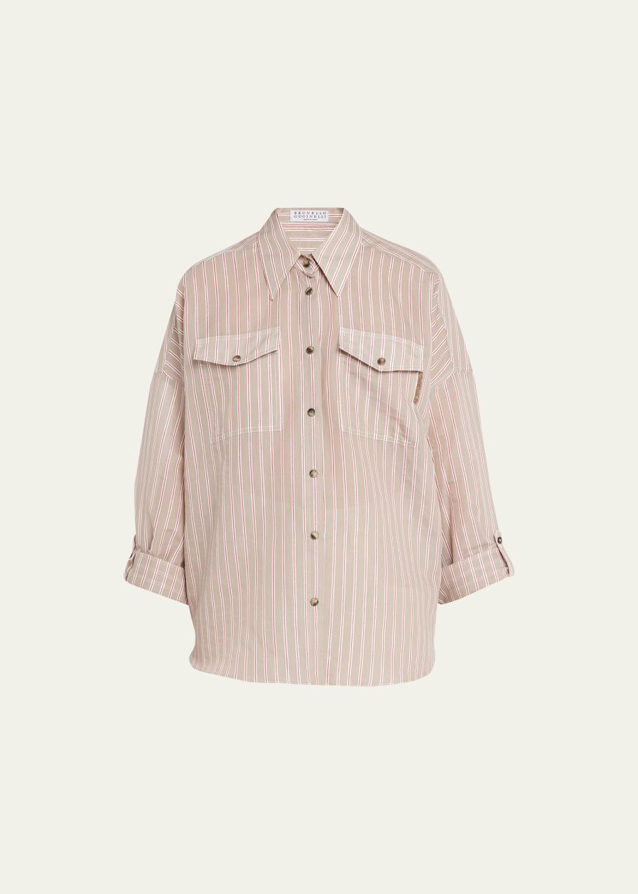 Chemisier (blouse) Femme BRUNELLO CUCINELLI En Soie Imprimé Doré - Style Western - Taille L - Neuf Avec étiquettes