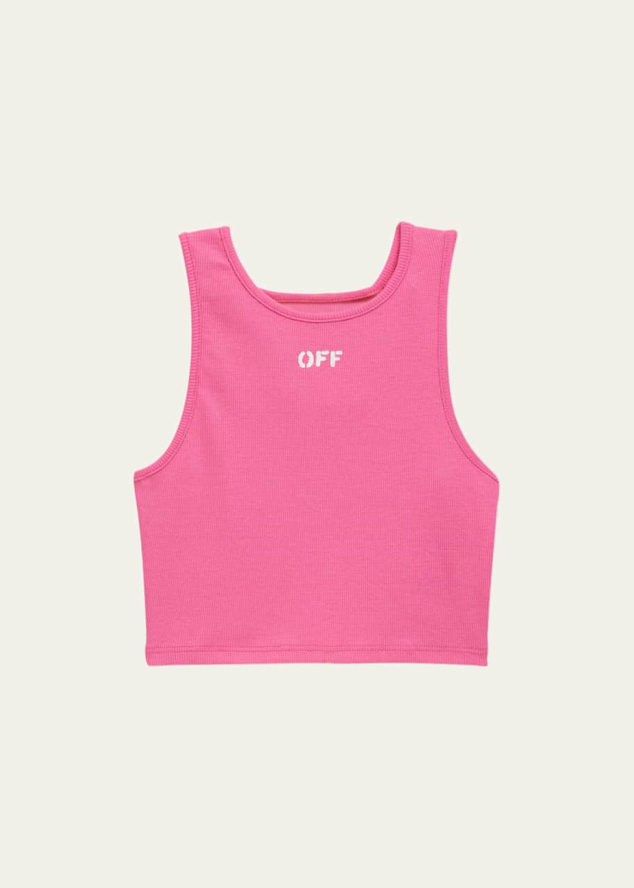 logo print sports bra top, Off-White