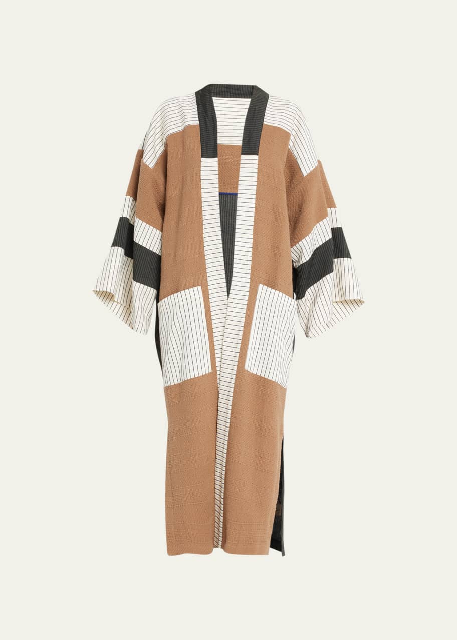 Image 1 of 1: Wdilu Mixed-Media Long Kimono