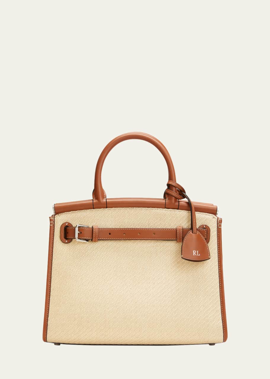 【新品未使用】Lauren Ralph Lauren ラフィアバッグ Ralph Lauren Collection RL 50 Medium Raffia Top-Handle Bag