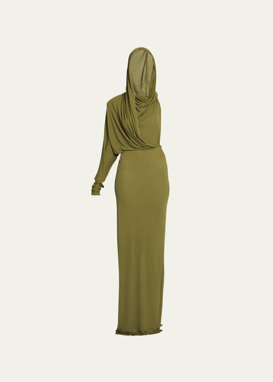 wedding guest dress formal summer GUNNE SAX for ModCloth Carol Hooded Floral Maxi Dress Whispering Petals / XL main image 1