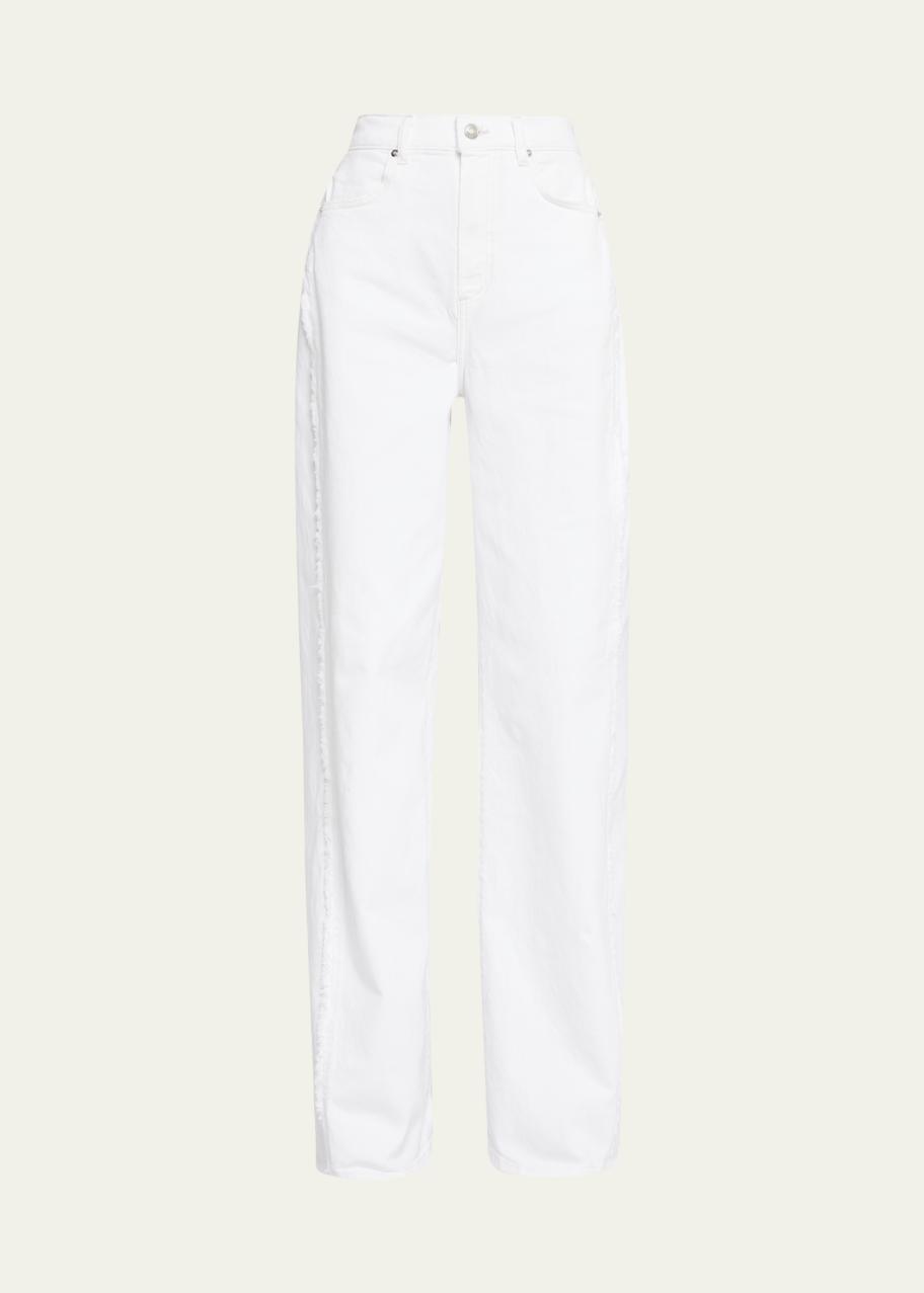 LE JEAN Helena Wide-Leg Fringe Jeans - Bergdorf Goodman