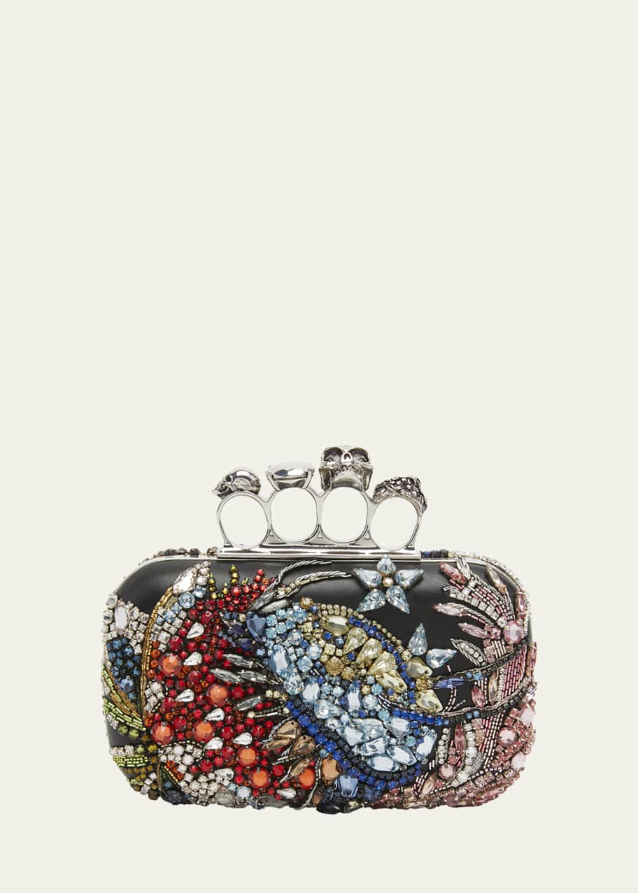 Alexander McQueen Skull Jewel Crystal Clutch Bag with Strap Bergdorf Goodman