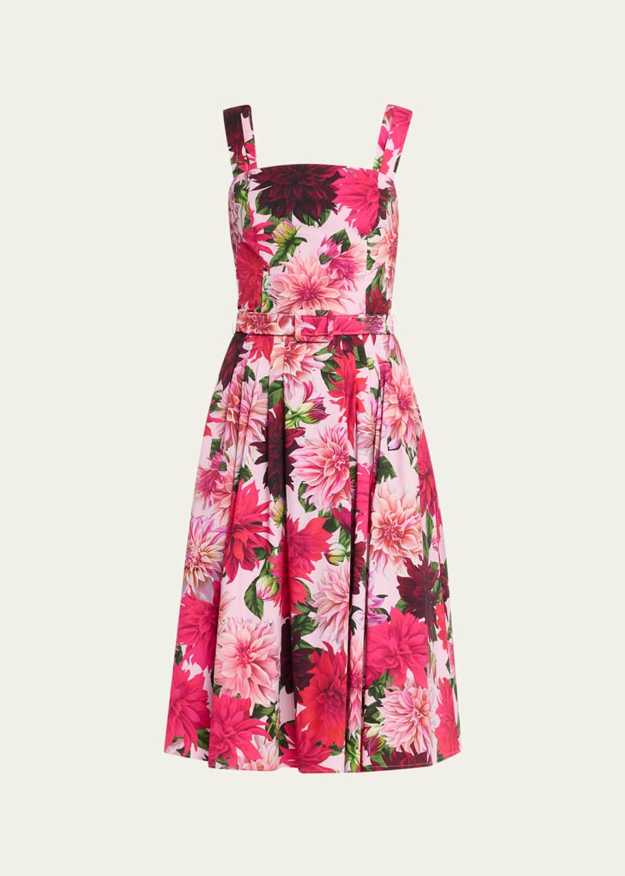 knee length dresses for ladies Airy Poplin Midi Dress