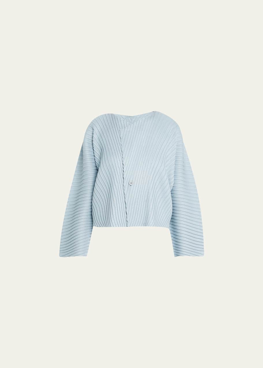 ★大人気商品★ Issey Miyake Goodman Bergdorf - Cardigan Pleats Linen-Like トップス