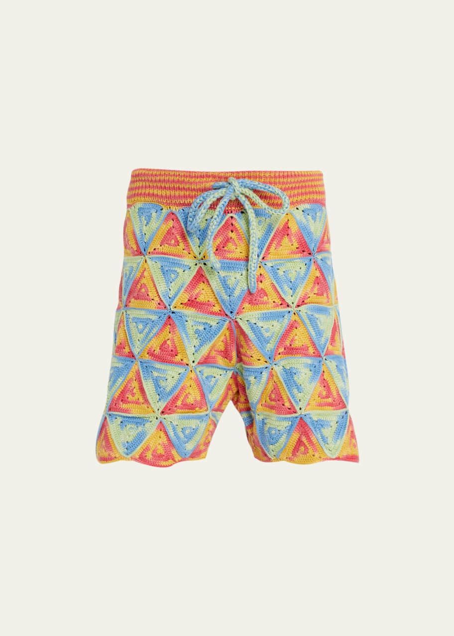Mens yellow deals crochet shorts