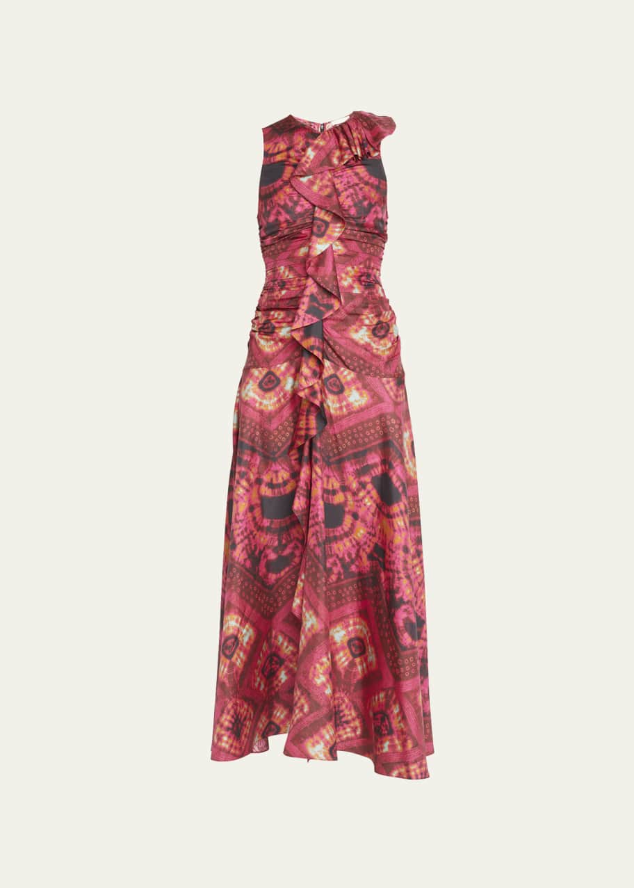 Ulla Johnson Othella Sleeveless Printed Silk Midi Dress - Bergdorf Goodman