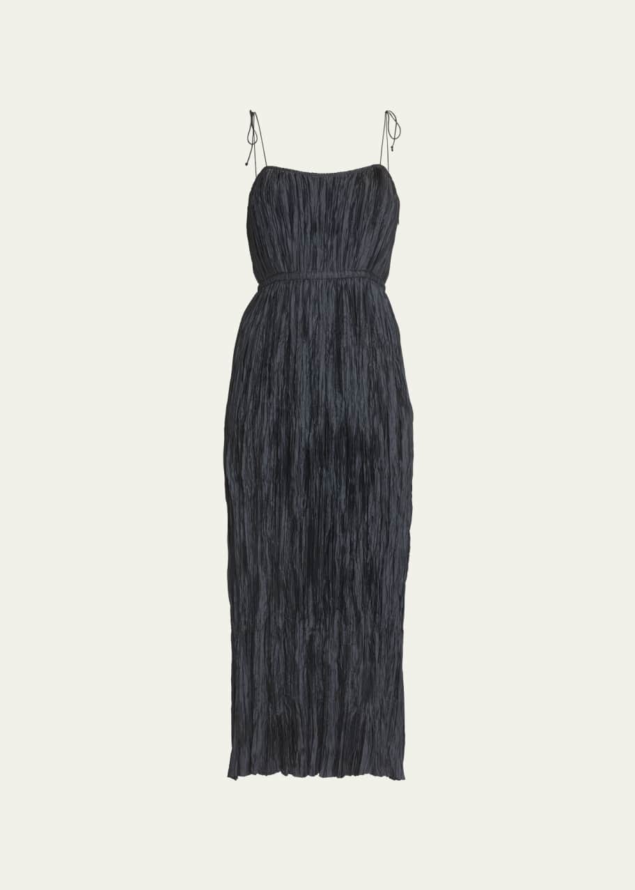Ulla Johnson Orla Tie-Shoulder Pliss Midi Dress - Bergdorf Goodman