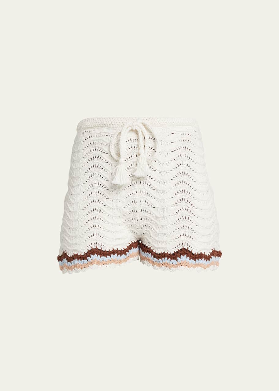 Image 1 of 1: Aicha Drawstring Crochet Shorts