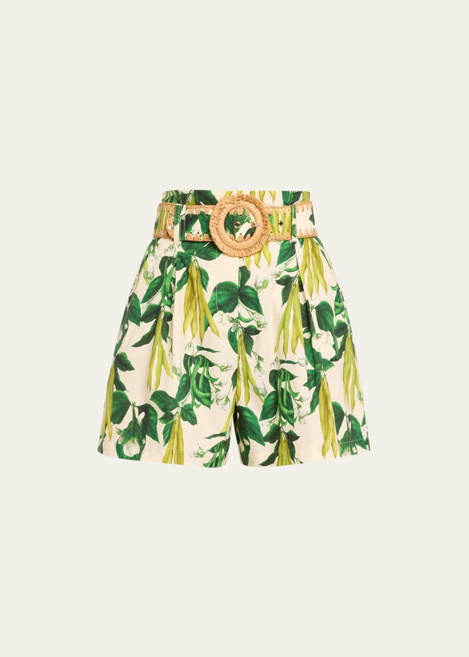 Image 1 of 1: Palmer Floral Cotton Belted Shorts