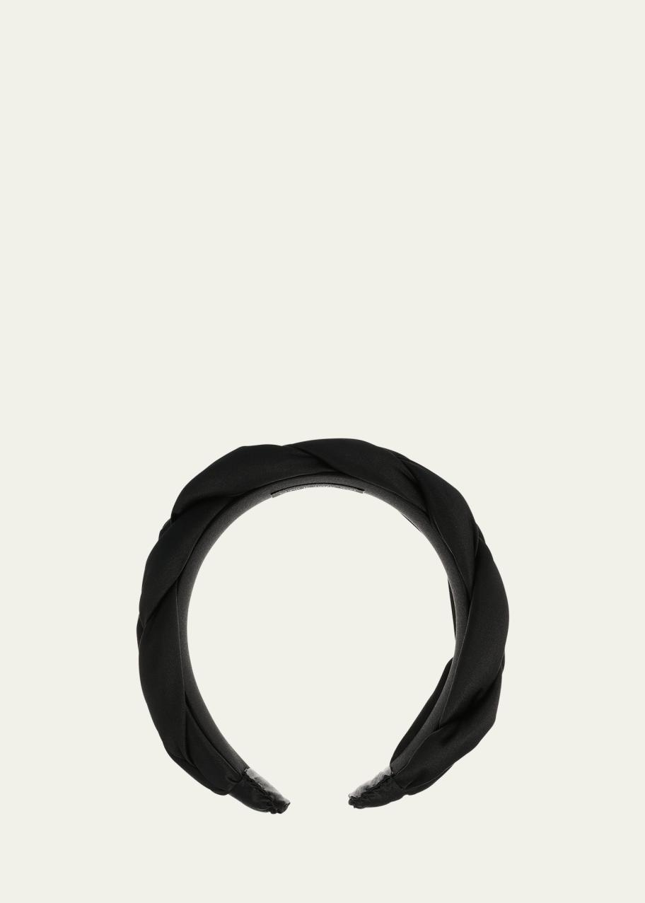 L. Erickson Silk Charmeuse Braided Headband - Bergdorf Goodman display picture 3