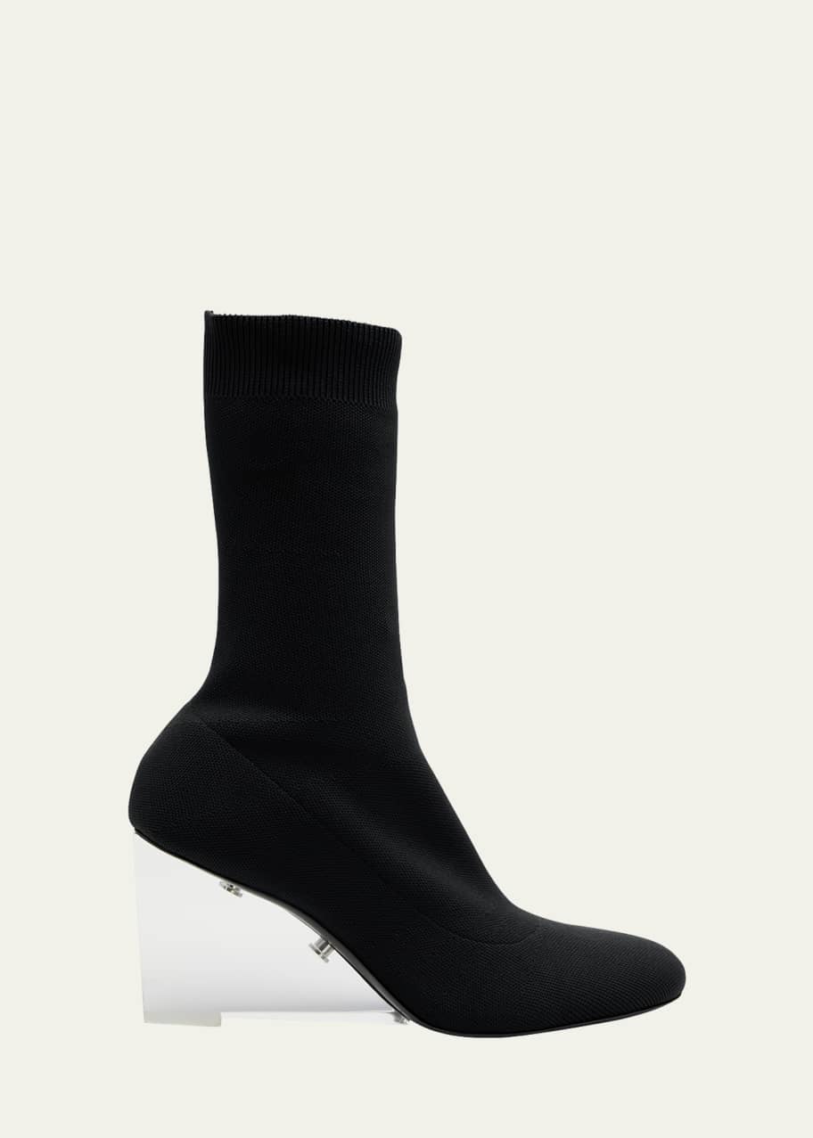 Alexander McQueen Knit ClearWedge Sock Booties Bergdorf Goodman