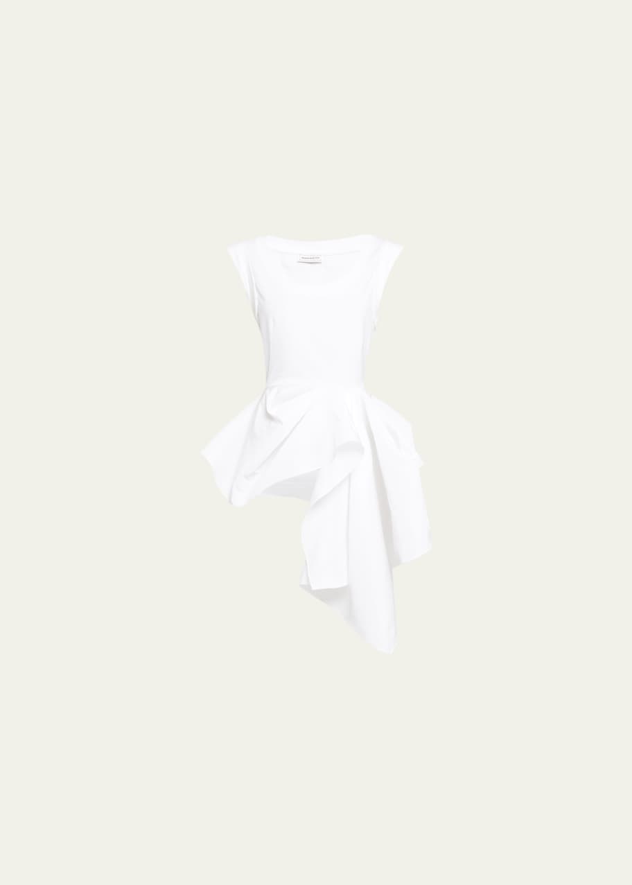 McQueen T-Shirt Top with Asymmetric Peplum Hem - Bergdorf McQueen T-Shirt Top with Asymmetric Peplum Hem - Bergdorf