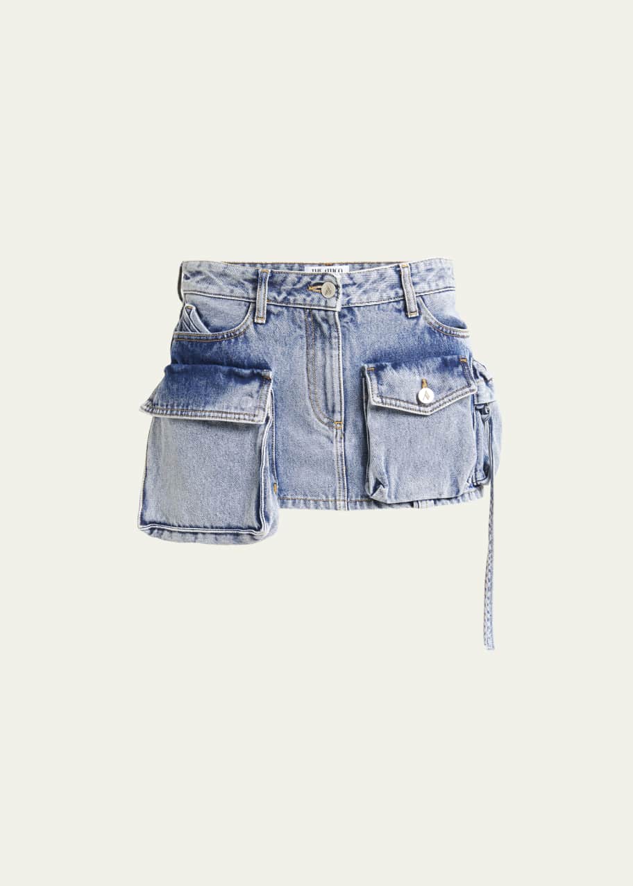 Image 1 of 1: Fay Denim Cargo Pocket Mini Skirt