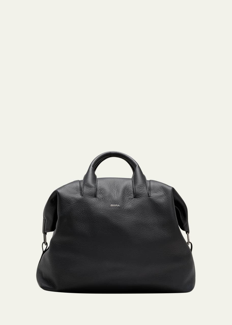 ZEGNA Men's Holdall Raglan Leather Duffle Bag Bergdorf Goodman