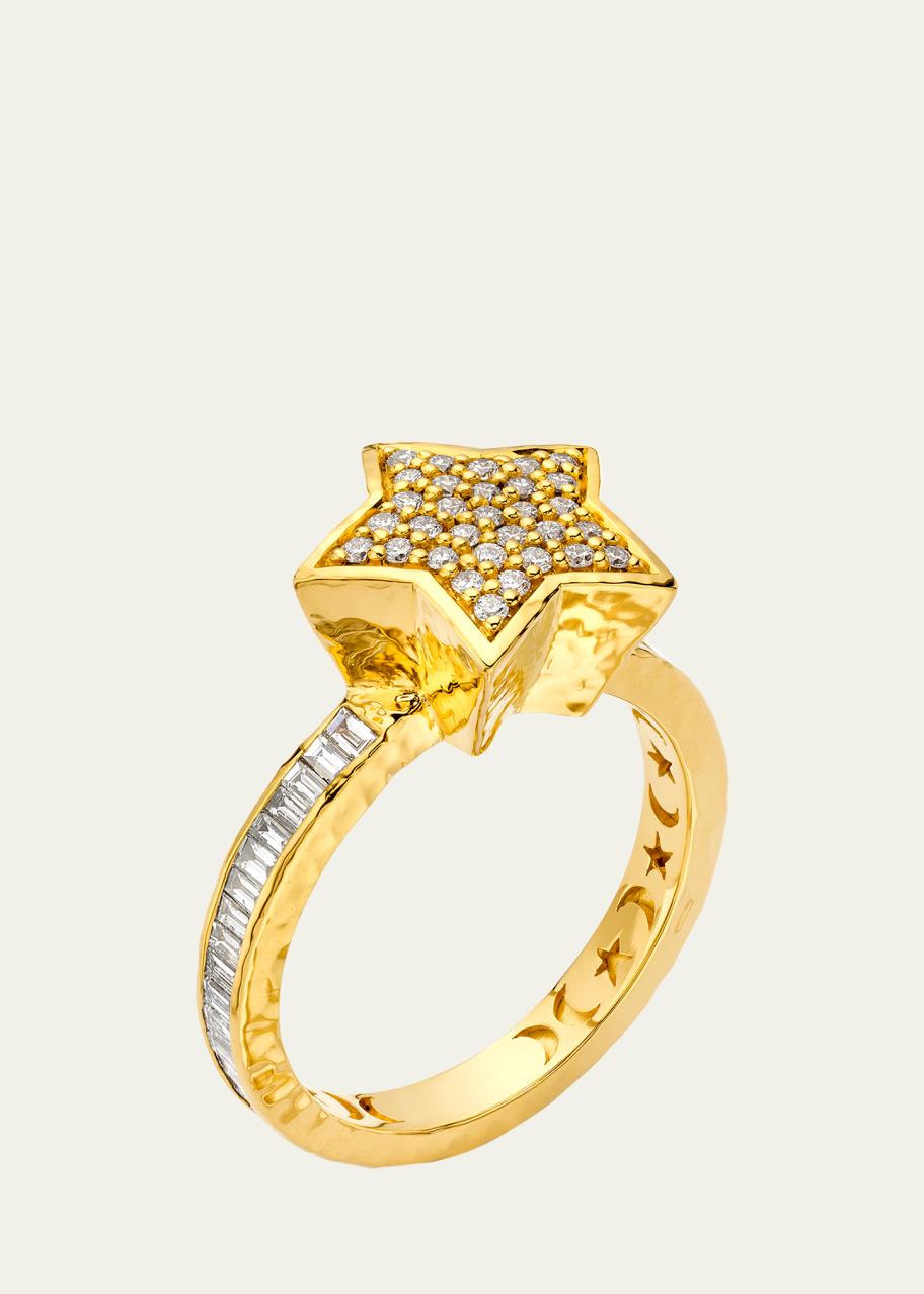 Buddha Mama 20K Star Ring with Diamonds, Size 7.5 - Bergdorf Goodman