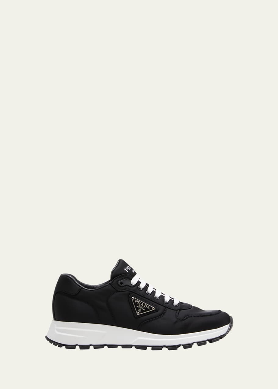 Prada Men's Prax Triangle Logo Nylon Low-Top Sneakers - Bergdorf
