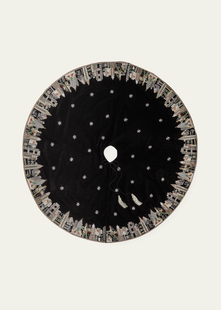 Sudha Pennathur Black Tree Skirt with NYC Skyline Bergdorf Goodman