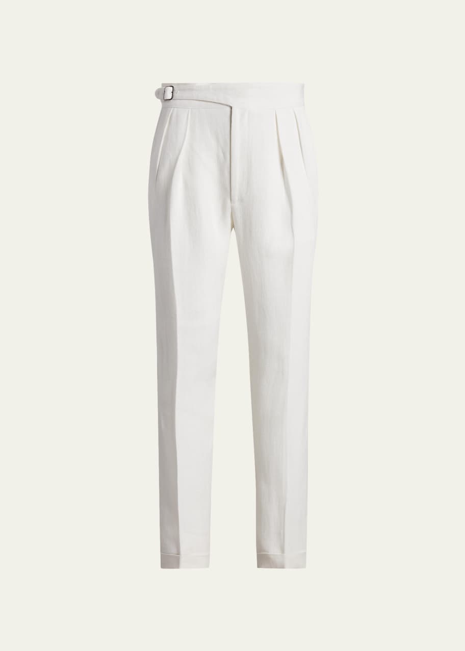 Image 1 of 1: Men's Byron Pleated Linen Pants