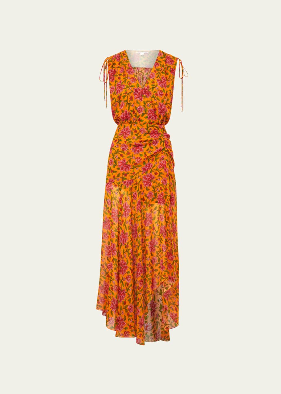 chinese dress ladies Veronica Beard Ember Silk-Blend Maxi Dress | Blue Coast Multi main image 1