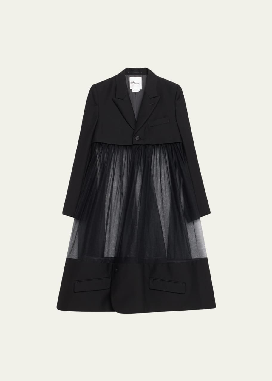 Noir Kei Ninomiya Long Tulle Swing Blazer Jacket - Bergdorf Goodman