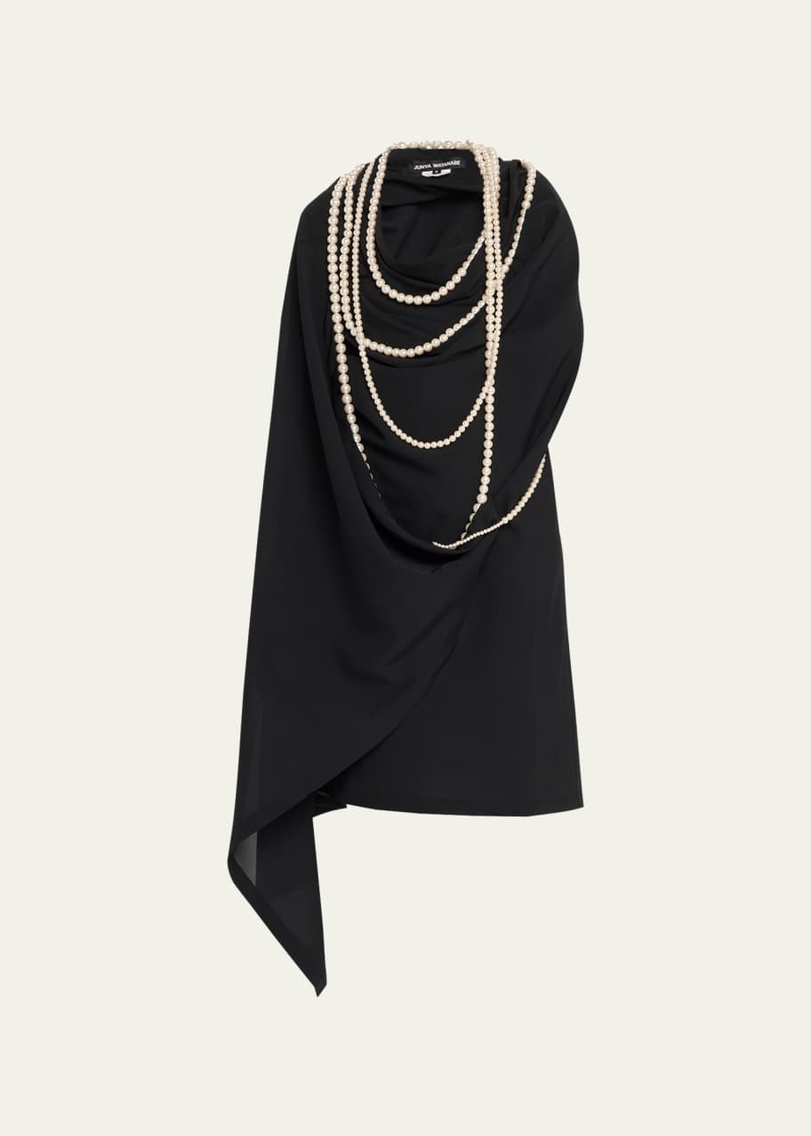 Junya Watanabe Draped Pearl Necklace Mini Dress - Bergdorf