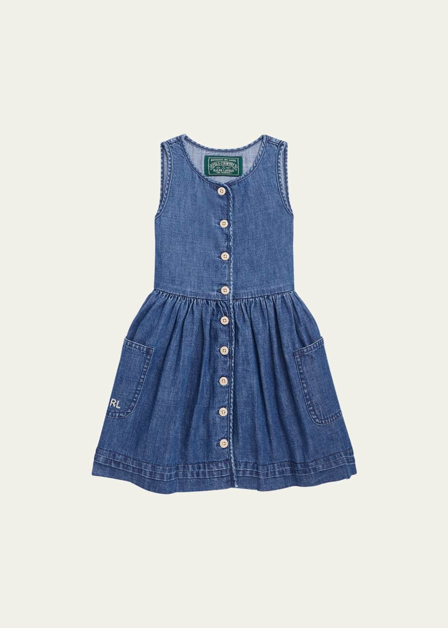 white christmas dresses Mia Belle Girls Denim Dress main image 0