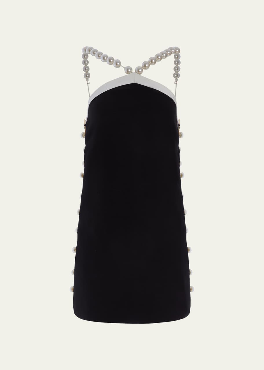 PatBO Colorblock Faux-Pearl Beaded Mini Dress - Bergdorf Goodman