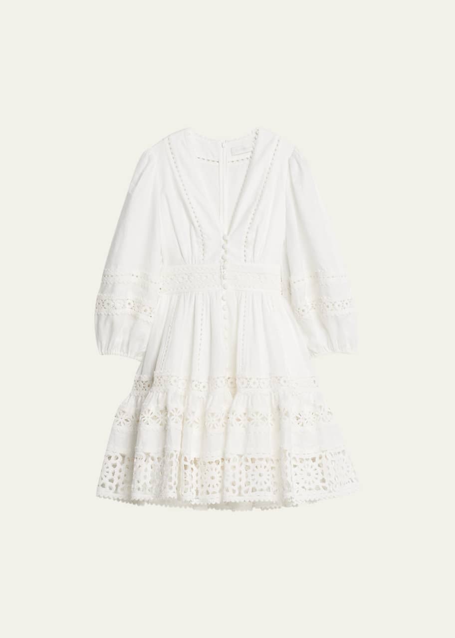 Zimmermann Devi Spliced Embroidered Mini Dress - Bergdorf Goodman