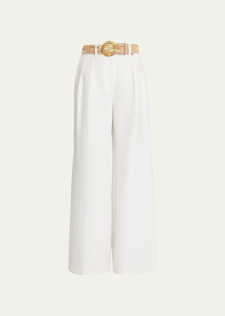 Zimmermann Devi Wide-Leg Tuck Pants - Bergdorf Goodman