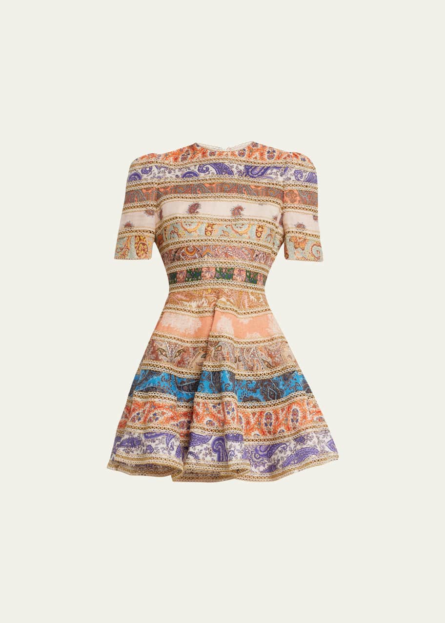 zimmermann goldie spliced short dress $850 Zimmermann Goldie Spliced Ruffles Cutout Mini Dress AU1 100% Authentic