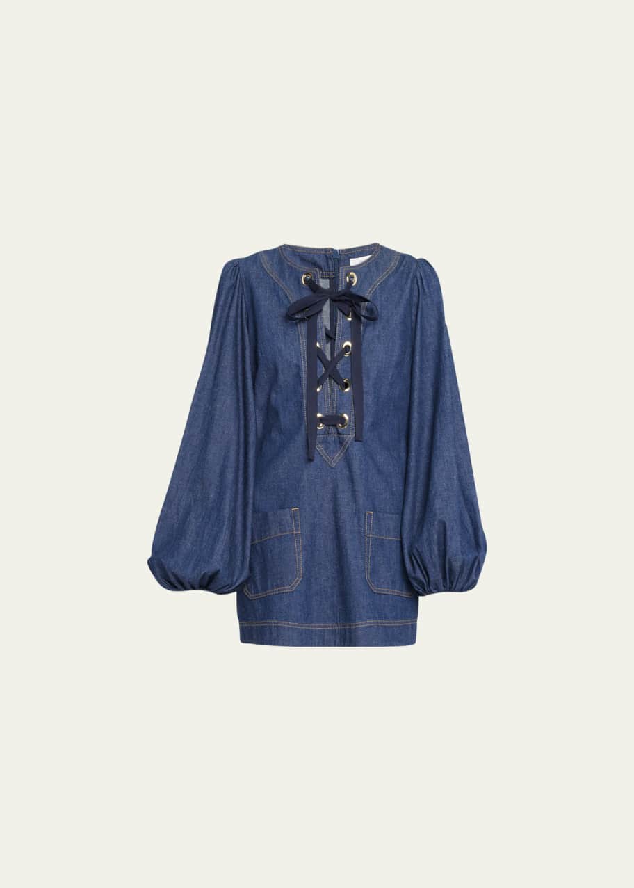 クラネ 21AW LACE UP DENIM TOPS チュニック 長袖 2 クラネ 21AW LACE UP DENIM TOPS チュニック 長袖 2 【公式通販】