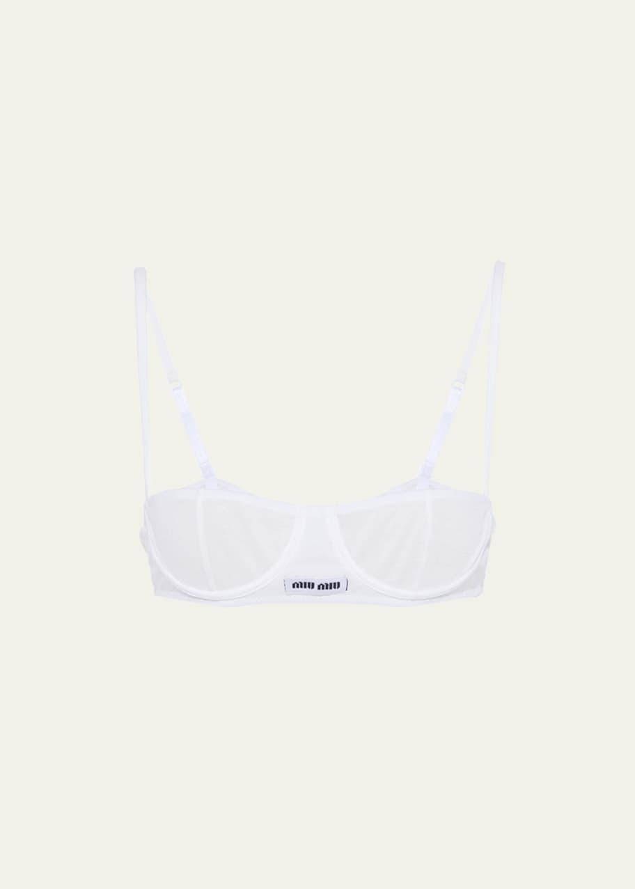 【日本入手困難】ミュウミュウ Ribbed knit demi bra ブラジャー Miu Miu Ribbed Knit Demi Bralette - Bergdorf Goodman