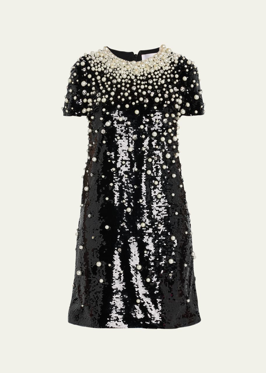 knee length dresses for ladies Maeve 3D Embellished Shift Mini Dress main image 1