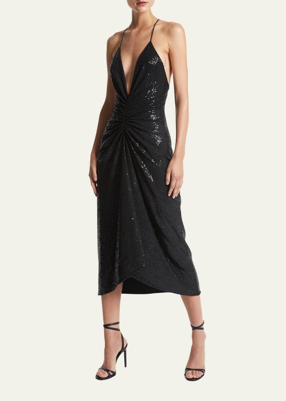 Michael kors sequin wrap dress on sale