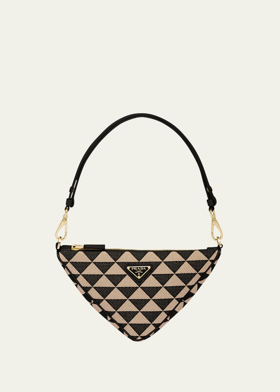 Prada Triangle Symbole Zip Shoulder Bag - Bergdorf Goodman