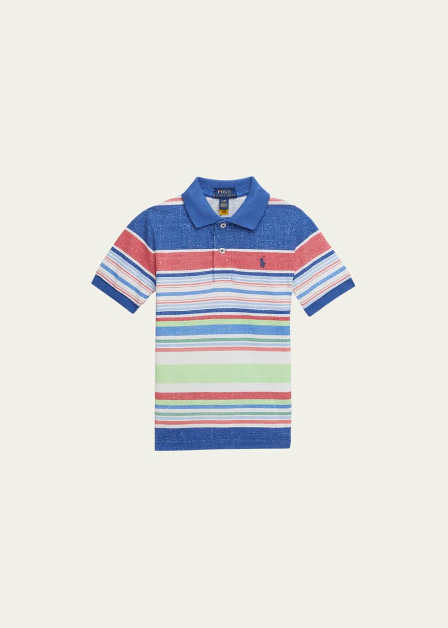 ポロシャツ HATCHINGROOM VTG Stripe Polo Tee 1/2 5FT1742 Ralph Lauren Childrenswear Boy's Multicolor Striped Mesh
