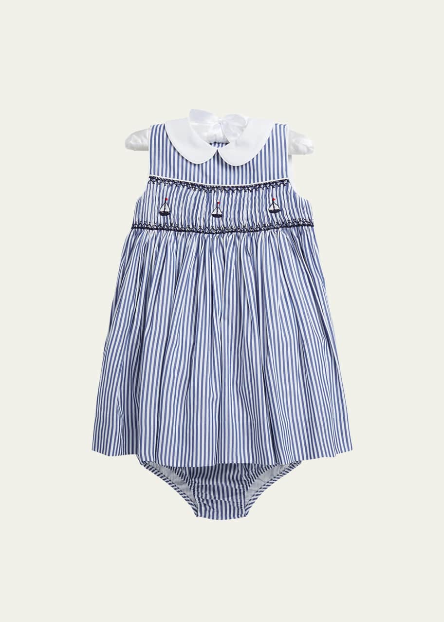 Ralph Lauren Childrenswear Girl s Striped Hand Smocked Sailboat Dress Size 9M 24M Bergdorf Goodman