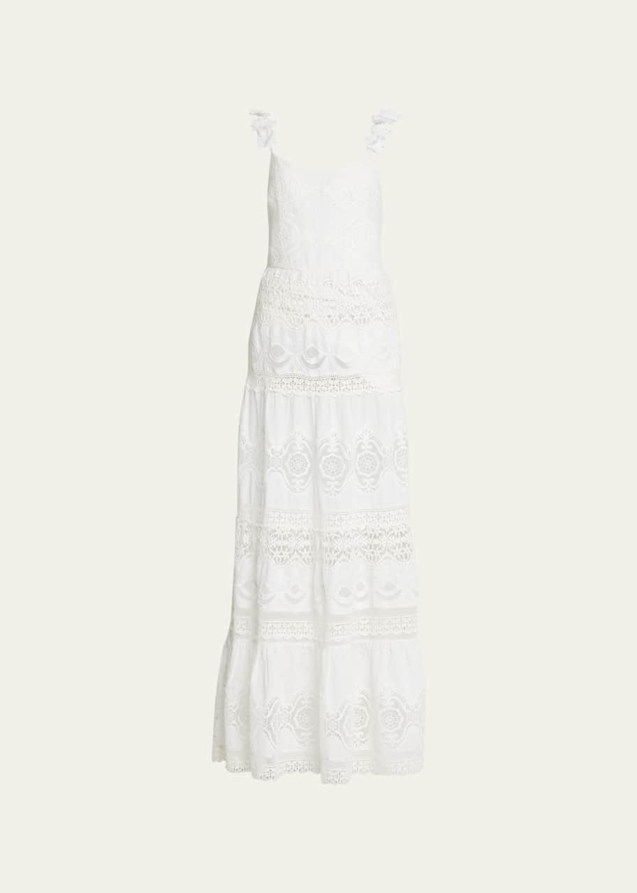 Alice Olivia Alora Embroidered Sweetheart Maxi Dress Bergdorf