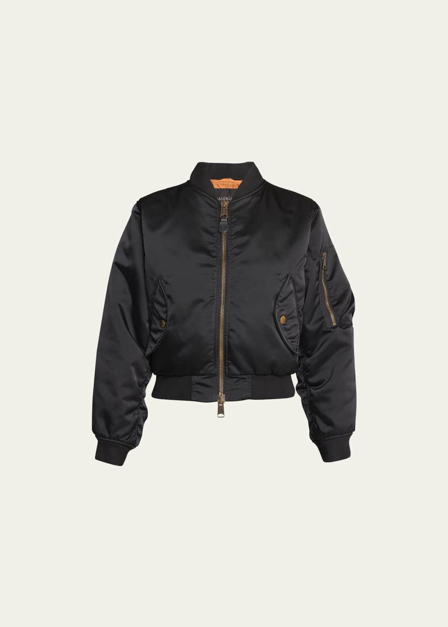 Balenciaga Shrunk Zip-Up Bomber Jacket - Bergdorf Goodman