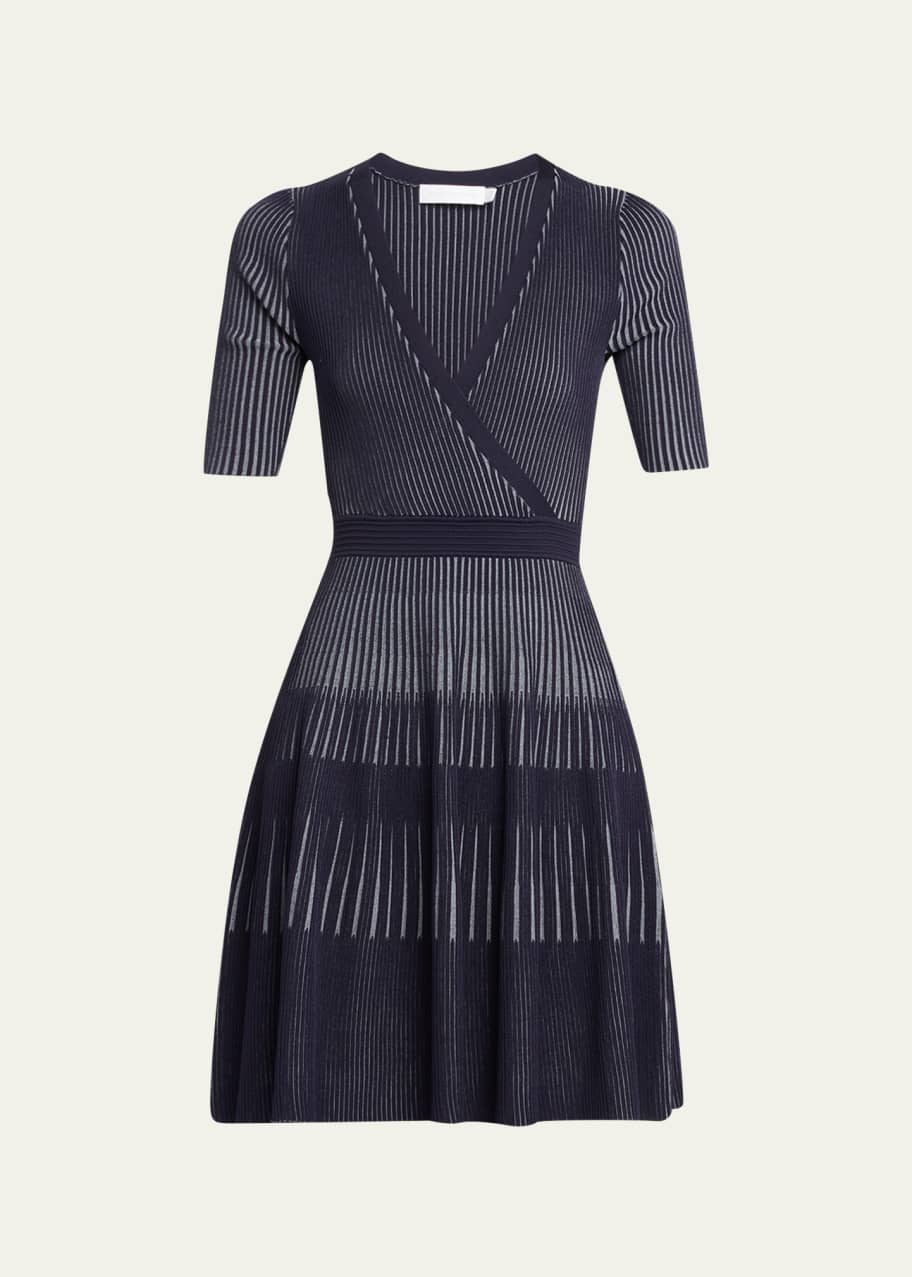 knee length dresses for ladies Cutest Twirl Long Sleeve Knit Skater Dress