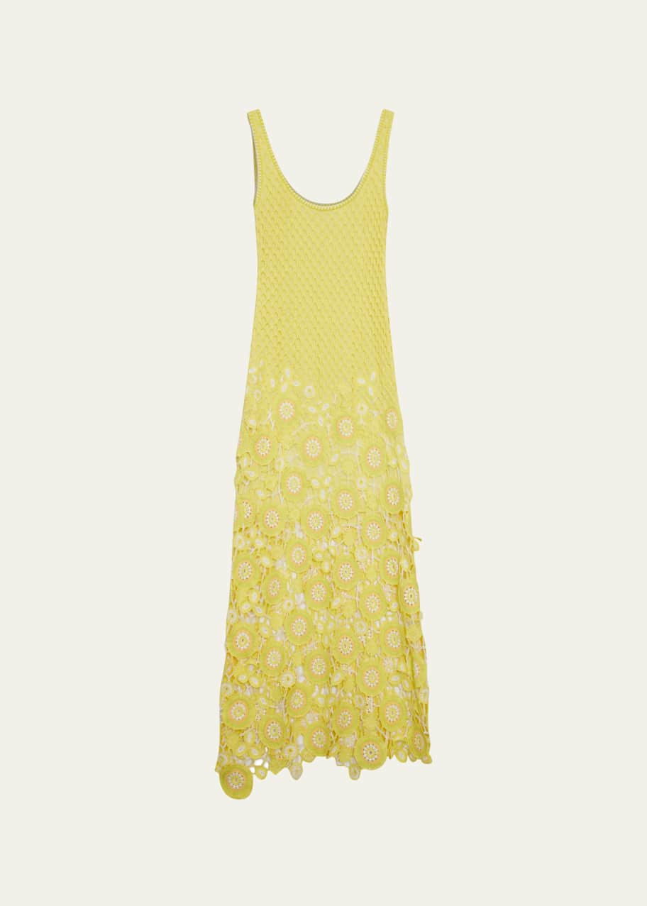 white christmas dresses 60s Yellow Crocheted Dress main image 1
