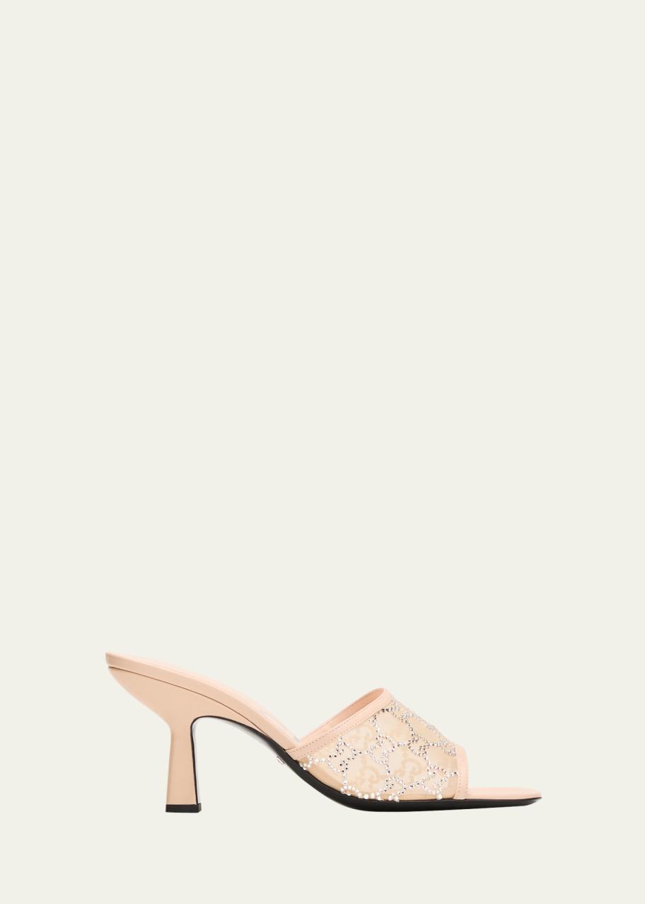 Gucci Demi Rhinestone Mesh Mule Sandals - Bergdorf Goodman