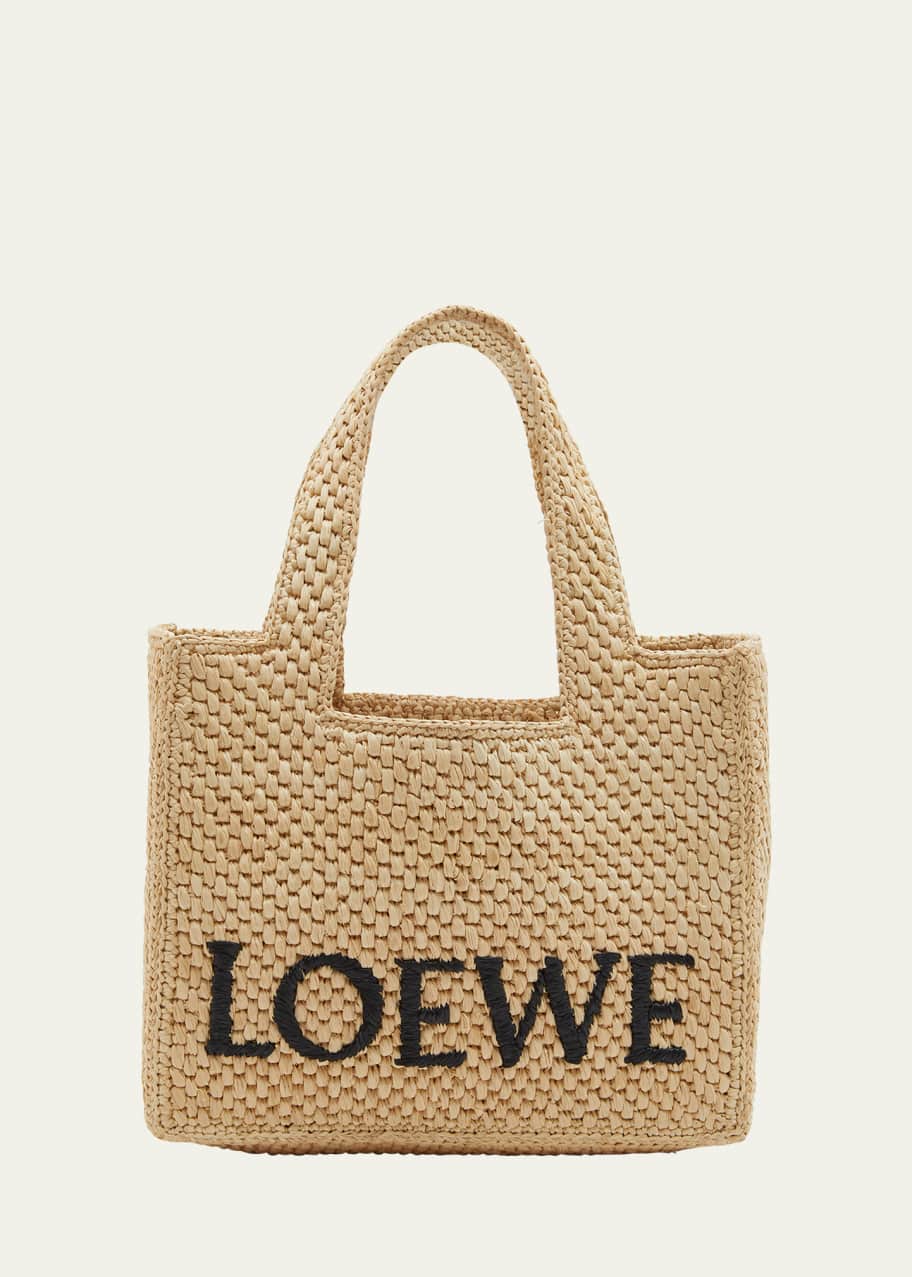 Image 1 of 1: x Paula’s Ibiza Font Tote Small Bag in Raffia