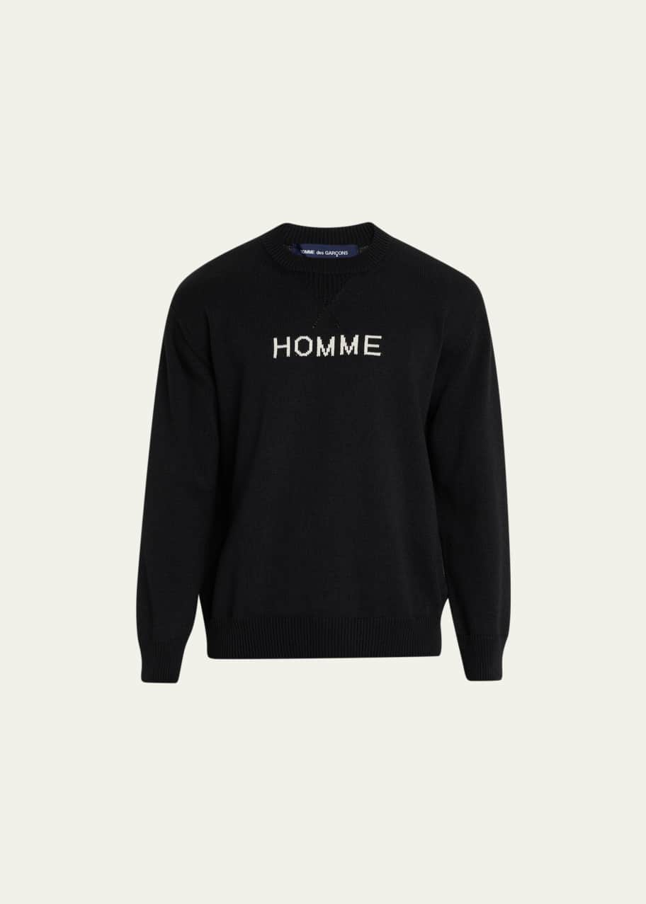 Men s Logo Intarsia Crewneck Sweater