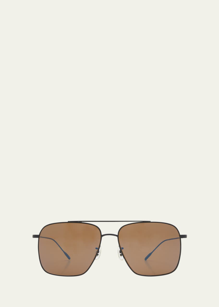 Oliver Peoples Brown Titanium Crystal Aviator Sunglasses Bergdorf Goodman