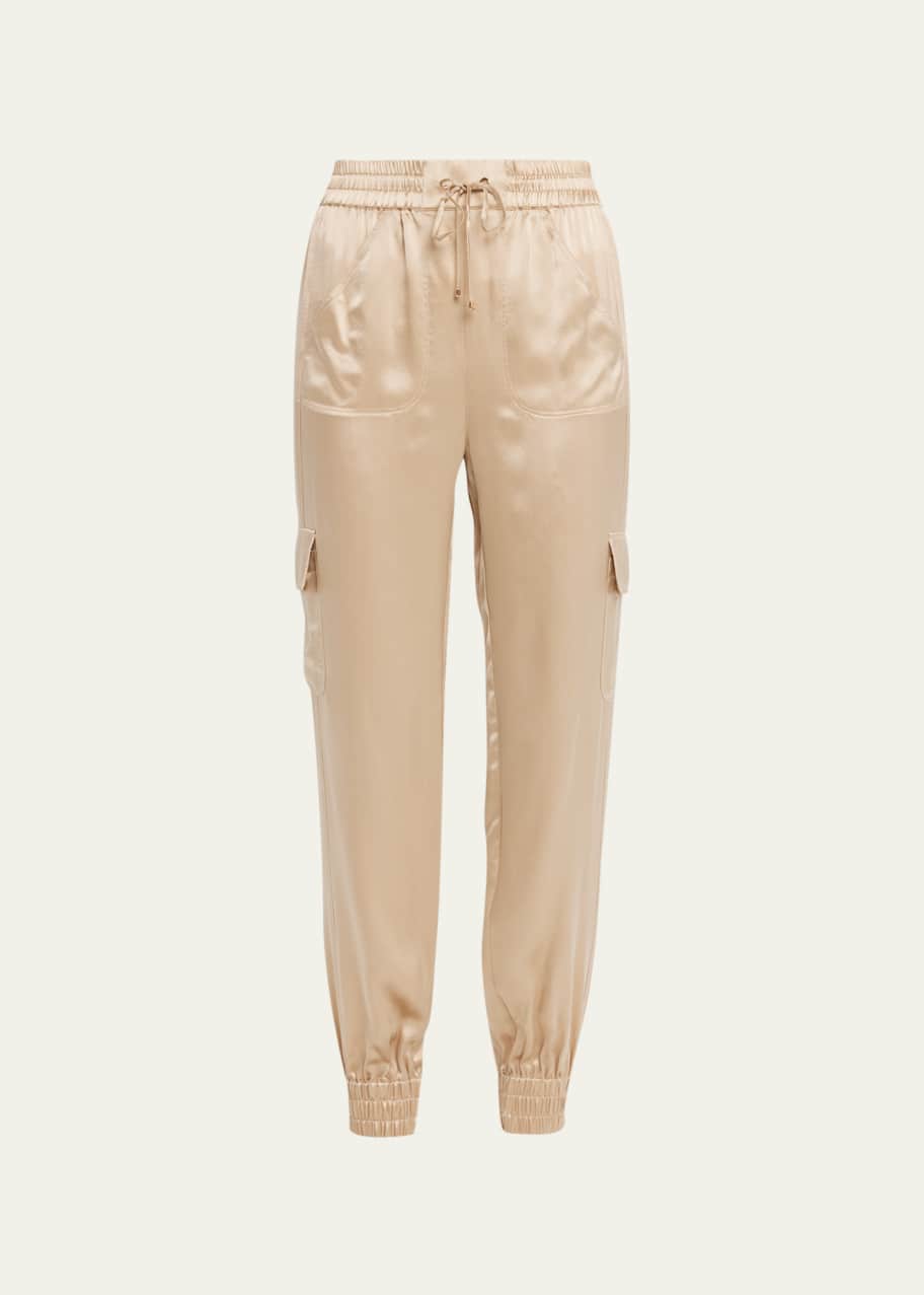 Blanc Noir Silk Cargo Joggers Bergdorf Goodman