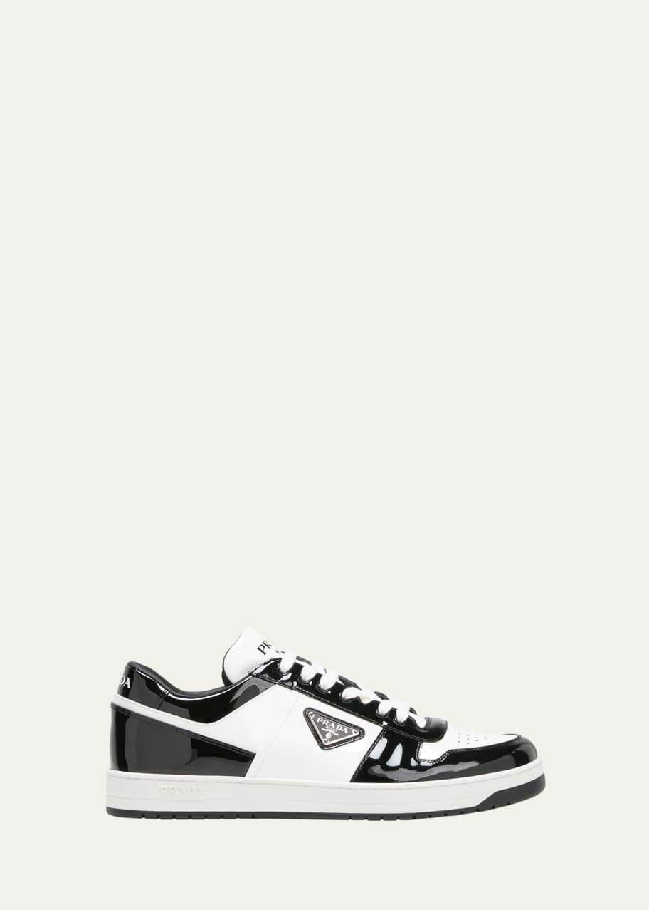 Prada Men's Downtown Patent Leather Low-Top Sneakers