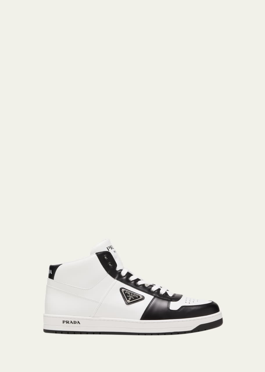 Prada Men s Downtown Leather High Top Sneakers Bergdorf Goodman